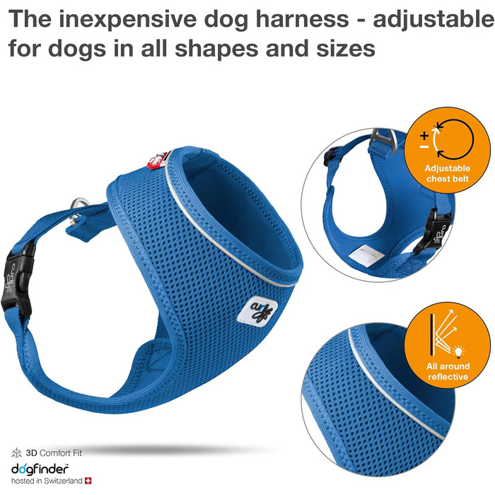 Шлейка для собак Air-Mesh, XL, блакитна