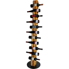Wood & Wishes – Rustic Wine Rack, Wine Shelf, Wine Holder made of solid wood; handcrafted for 11 bottles of wine; height 158 cm Ø 34 cm; driftwood look; country house style; decorative unique piece