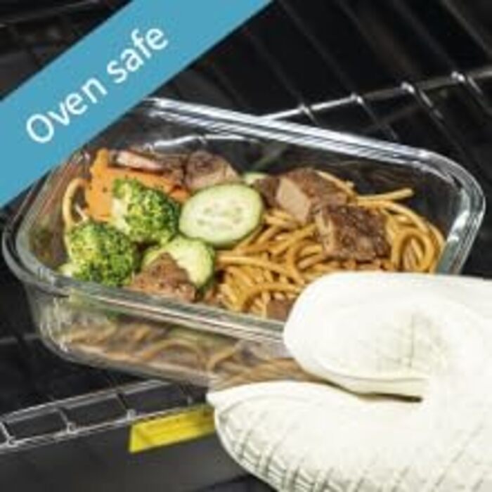 Набір контейнерів для зберігання їжі з боросилікатного скла з кришкою, BPA-free, герметичні, для мікрохвильової печі, духовка, посудомийна машина – контейнери для Meal Prep для кухні, офісу SA178-18PC