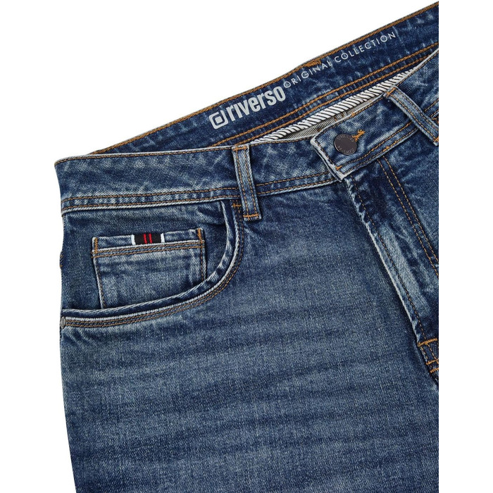 Чоловічі джинси Riverso Eddy Regular Fit Stretch Denim сині/чорні, розміри 29-40
