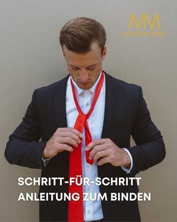 Комплект чоловічий Massi Morino: краватка, нагрудна хустка, запонки, голка для краватки, подарункова коробка - червоний колір, універсальний розмір, ідеально для весілля
