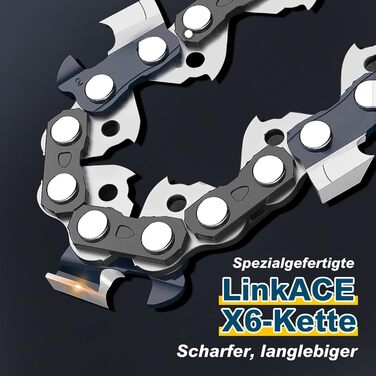 Акумуляторна міні-пила PowerCut X7 6 дюймів з автоматичним змащенням, 8000mAh, 2 акумулятори