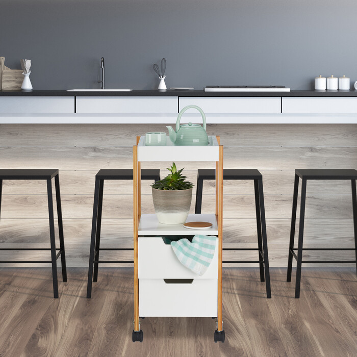 Relaxdays Rolling Cart with Drawers