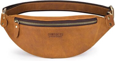 Чоловіча нагрудна сумка FANDARE з натуральної шкіри, поясна/нагрудна сумка для подорожей, туризму, спорту (колір: коричневий)