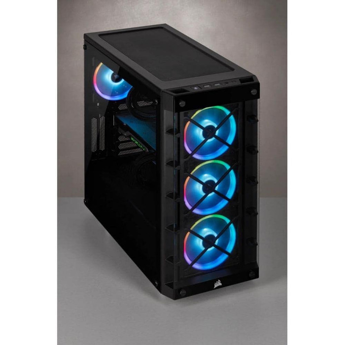 Корпус для ПК Corsair iCUE 465X RGB Mid-Tower ATX, загартоване скло, 3 вентилятори LL120 RGB, білий