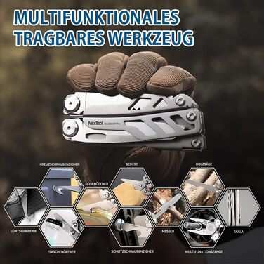 Мультитул NexTool Muiltool 19-в-1: плоскогубці, ніж, викрутка, ножиці, сталь, кемпінг, подарунок для чоловіків