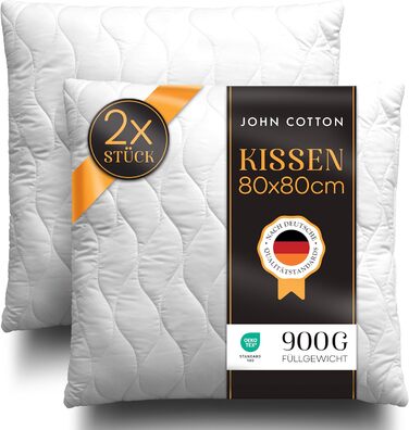 Подушка John Cotton 40x80 см – готельна розкіш, ортопедична, регульована, з наповнювачем 450 г, для сну при болях у шиї, гіпоалергенна, Oeko-TEX