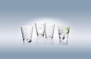 Villeroy & Boch - Dressed Up Water Glass Set, 16-piece, 310 ml, crystal glass, dishwasher-safe, 4x 4-piece set assorted