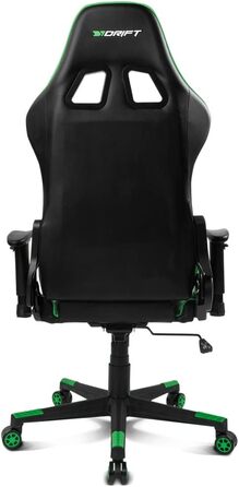 Ігрове крісло Drift DR175GREEN, екошкіра, 2D підлокітники, клас 4, чорний/зелений