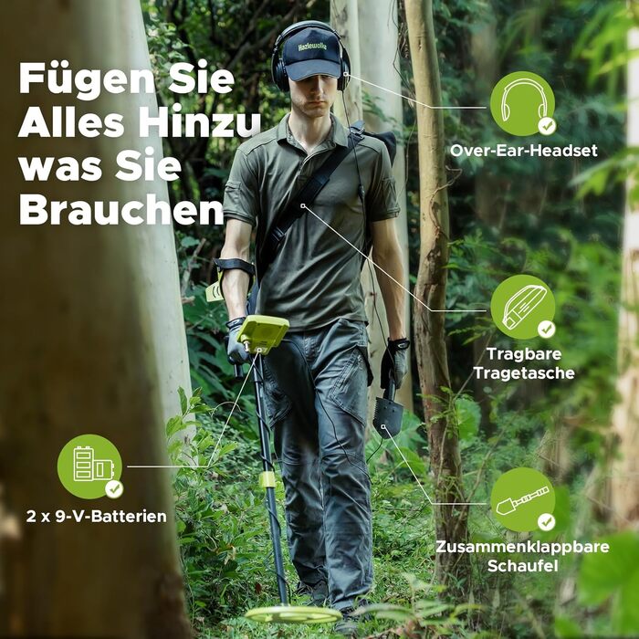 Металодетектор Profi Set: 10'' котушка, IP68, водонепроникний, Pinpoint, 5 режимів, LCD, DSP, для дорослих, пошук золота