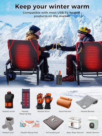 Power Bank Upgrade 90000mAh з LED дисплеєм, 5 USB виходів та 2 входами, швидка зарядка 30W, для iPhone, кемпінгу (80000mAh, помаранчевий)