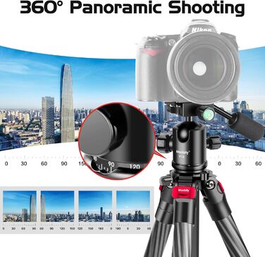 Штатив Manbily 63' з вуглецевого волокна з кульковою головкою 360° - монопод для подорожей, знімний хват, швидка пластина - штатив для DSLR Canon Nikon Sony YF-0 з хватом