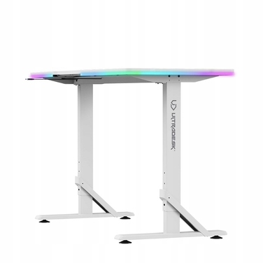 Ігровий стіл Ultradesk IRON WHITE, 132,5x60,5 см, регулювання висоти 71-81 см