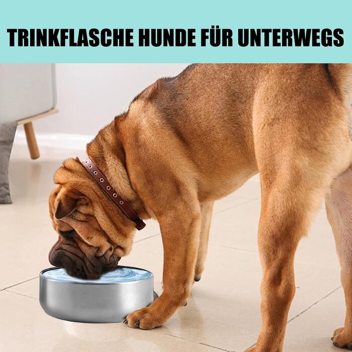 Термофляга для собак 950 мл 3-в-1 з мискою та водопоєм, з нержавіючої сталі, для подорожей та активного відпочинку (Блакитний, L)