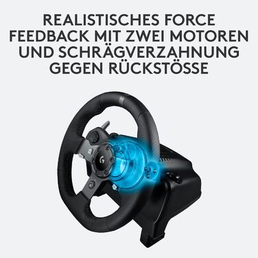 Руль Logitech G29 Driving Force з Force Feedback, 900°, шкіряне покриття, педалі з нержавіючої сталі, сумісний з PS4/PS3/PC/Mac, чорний