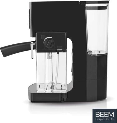 Еспресо-машина BEEM CLASSICO 19 бар, срібляста, з вбудованим молочним резервуаром і паровою насадкою, знімний бак для води, 1450 Вт