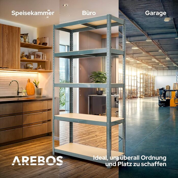 Arebos Heavy-Duty 2-Tier Shelf - 180 x 90 x 40 cm - 875kg Capacity