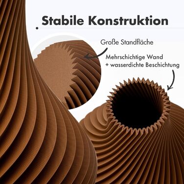 NATUMO Ваза 'Longi' - дизайнерська ваза з міцного пластику, 9 см, коричнева