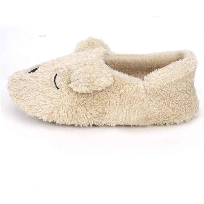 Тапочки плюшеві для дому FakeFace, пара, з милим ведмедиком, розмір 38/39 EU, бежеві