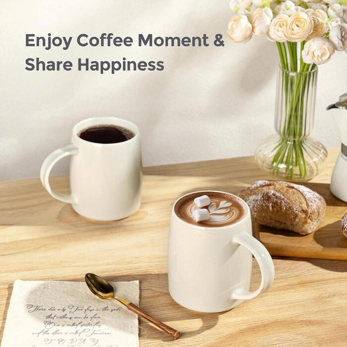 Набір келихів для кави GBHOME 4 шт., 500 мл, кераміка, градієнтний колір, для лате, чаю, пива, гарячого шоколаду, безпечно мити в посудомийній машині та використовувати в мікрохвильовці