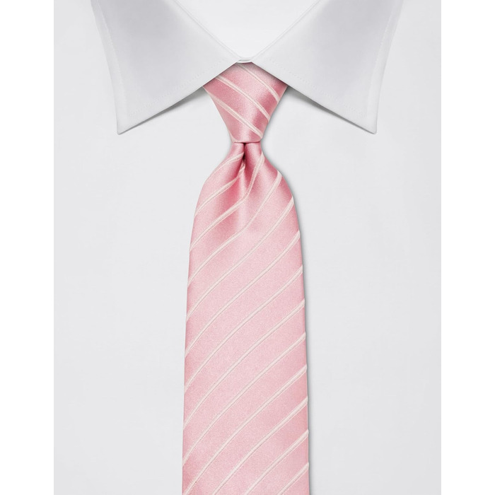 Краватка чоловіча Vincenzo Boretti шовкова, рожева в смужку, 8 см, для костюма та сорочки, діловий стиль, весілля