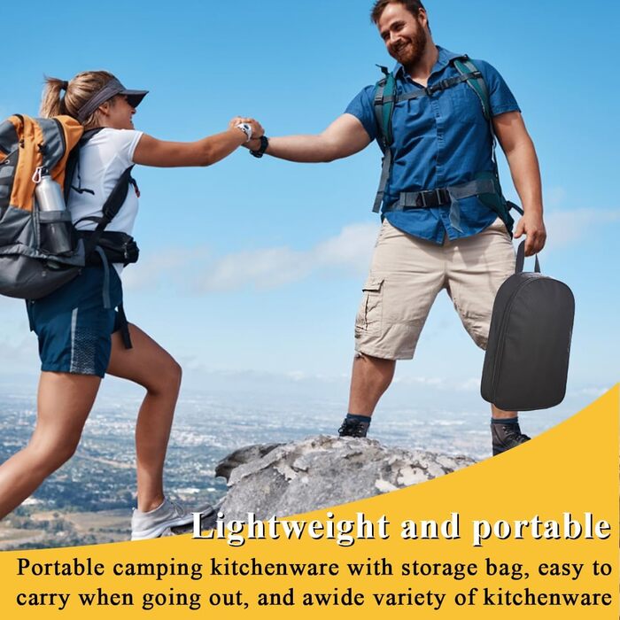 Набір кухонного приладдя для кемпінгу ReaNea: посуд для приготування їжі, кемпінг, подорожі, пікнік