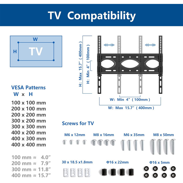 Rolling TV Stand with Wheels - Adjustable Height & Swivel for 27-70 inch Flat & Curved TVs (VESA 400x400, 50kg)