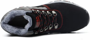 Зимові робочі черевики для чоловіків та жінок, захисні черевики S3, легкі, теплі, з металевим підноском, чорні, розмір 35-48