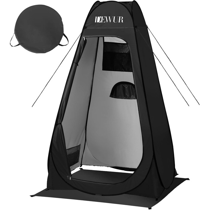 Намет для туалету Dewur для кемпінгу з UV 50+ захистом, душовий намет, Pop-Up переодягальня, мобільний туалет для відпочинку на природі, пляжі та кемпінгу, з сумкою, зелений (чорний)