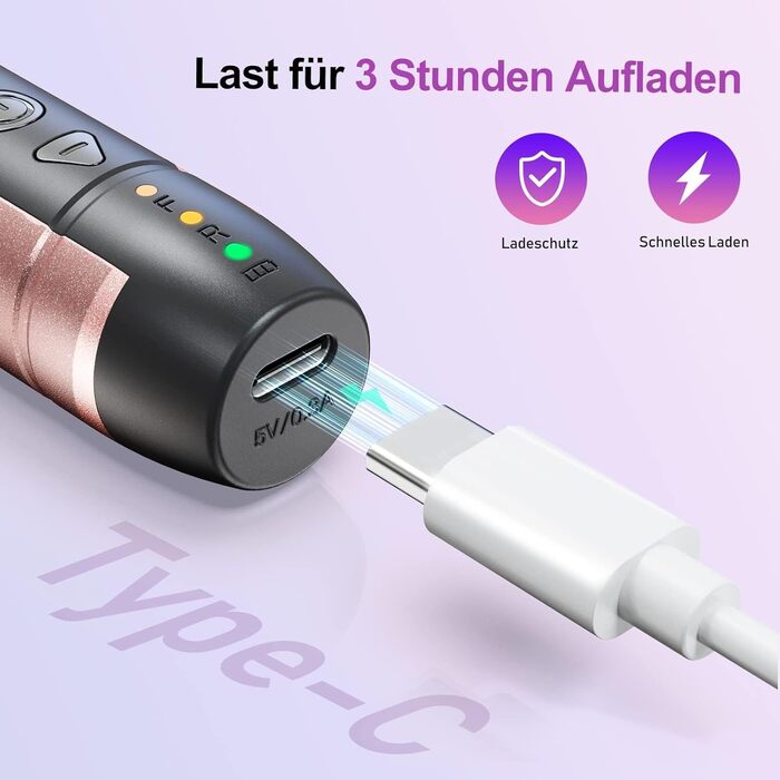 COSLUS Бездротовий портативний фрезер для нігтів 11 в 1: манікюр та педикюр, фрезер для гелю та акрилу, рожеве золото