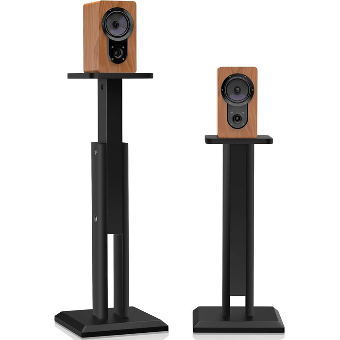Підставка для акустики 65-85см, регульована по висоті, дерев'яна, для сателітної акустики, 4-10 дюймів, 20кг, 2 шт., чорний