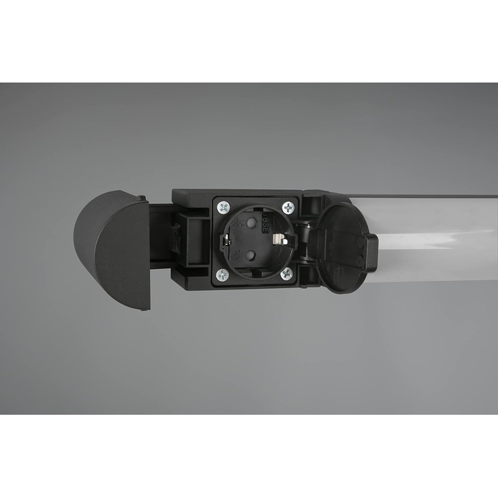 Trio Leuchten LED Bathroom Wall Light Piera 284074206, colored plastic, including 8 Watt LED, switch, socket, (Matte Black, Width 79cm)