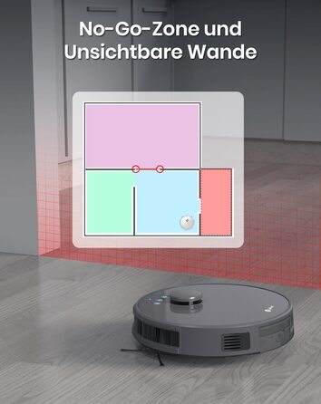 Робот-пилосос LEFANT M1 з функцією миття, LiDAR-навігація, потужність 5500Pa, малювання планів прибирання, самостійна зарядка, Wi-Fi, 8 зон заборони, підходить для шерсті тварин, килимів, твердих підлог.