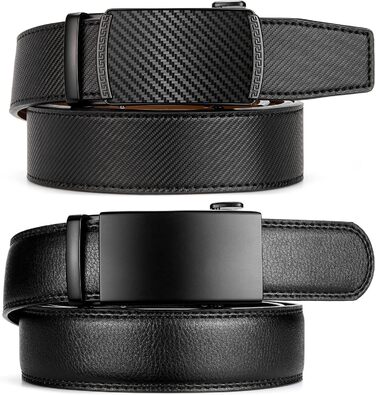 Чоловічий шкіряний ремінь Bostanten з автоматичною пряжкою-застібкою, 35 мм, регульований, довжина 115 см (B-008-чорний)