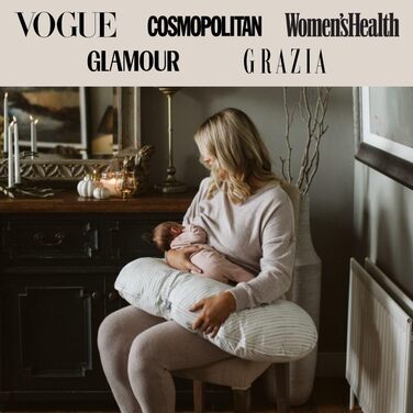 Подушка для вагітних BellaMoon 3-в-1 – підтримка всього тіла, C-подібна форма, для сну, годування та як ліжко для малюка, знімний бавовняний чохол (Waterleaves)