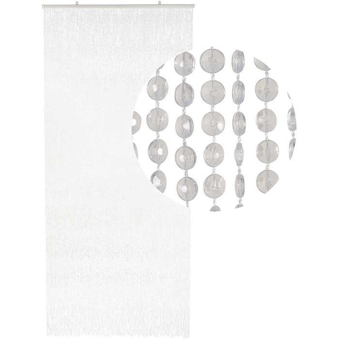 Дверна штора HAB & GUT Mini-DIAMANTEN, прозора, 90x200 см, щільна, антимоскітна, перлинно-паєткова