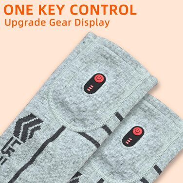 Обогревні шкарпетки Freehill Erinowolle для чоловіків та жінок, USB-зарядка, для холодної погоди, висота до коліна, сірі (L)