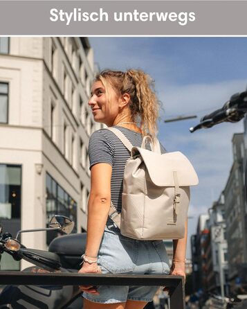 LARKSON Rucksack for Women Small - Ida - Small Women's Backpack for Leisure, University or City - With Laptop Compartment (up to 13 inches) - Elegant & Sustainable - Water-Repellent (Blue Multi)