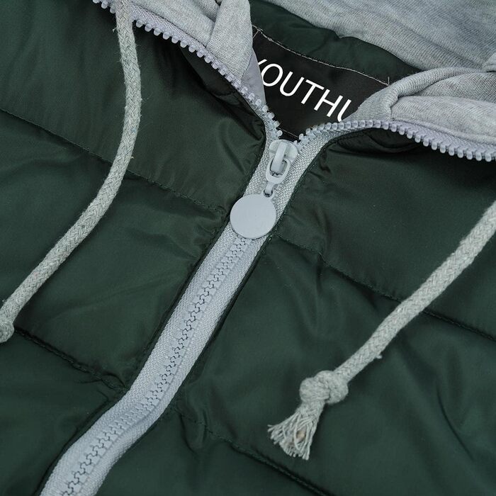 Легка зимова жилетка YOUTHUP West Daen з капюшоном для активного відпочинку та повсякденного носіння (XXL, Зелений)