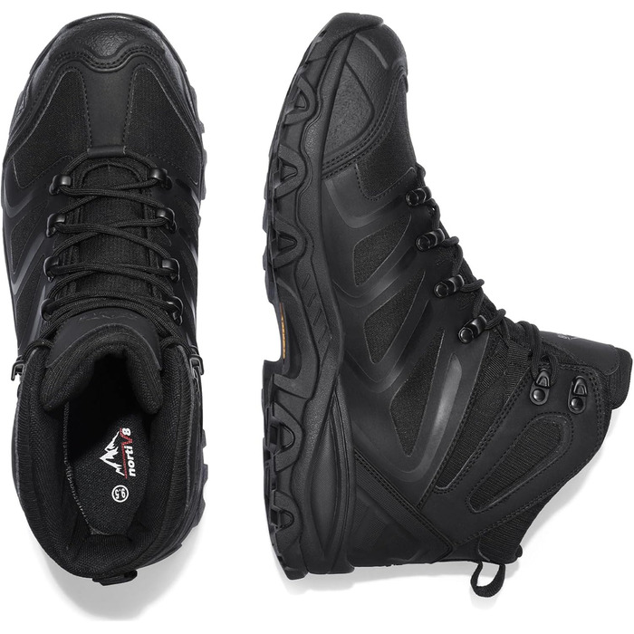 Чоловічі туристичні черевики NORTIV 8 - водонепроникні трекінгові черевики для хайкінгу та альпінізму, чорний (46 EU)