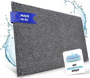 Килимок Entrando 40x60 см - для дому та вулиці - бавовна - неслизький, миючий, міцний - під двері - для входу, тераси, балкону (сірий)