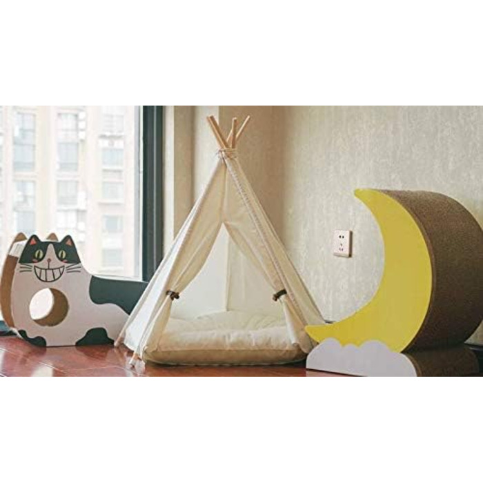 Намет-будка для собак Little Dove з матрацом, білий (L)