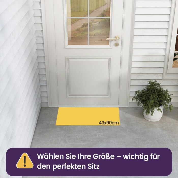 Дексі Килимок для дому та вулиці 43 x 90 см, чорний, неслизький, водонепроникний, миючий