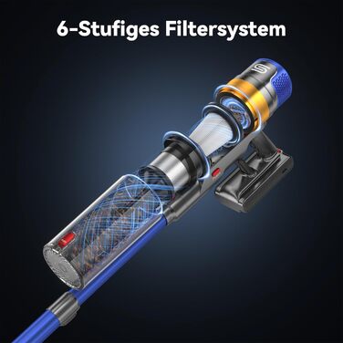 Бездротовий пилосос Sulean 580W з акумулятором, 70 хв роботи, 48000Pa, Smart Display, 1.6L, антинамотування, для твердих поверхонь, килимів, шерсті тварин