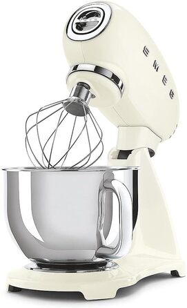 Планетарний міксер Smeg SMF03PKEU, 800 Вт, 10 швидкостей, з набором вінчиків, колір Rose (Крем)