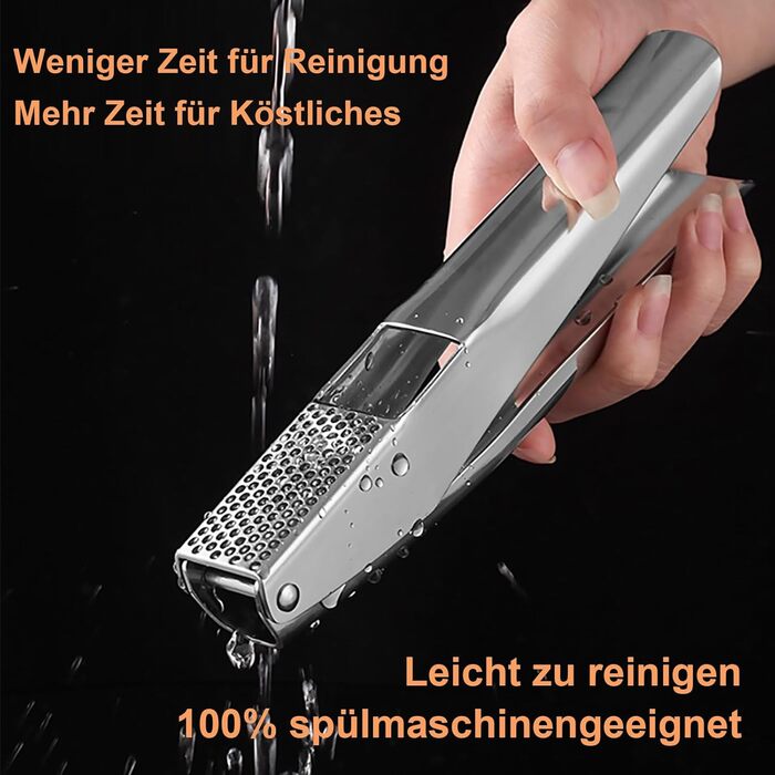 Преміум-притискач для часнику з нержавіючої сталі, Lekdicht - герметичний, легкий у догляді, стійкий до іржі, придатний для миття в посудомийній машині