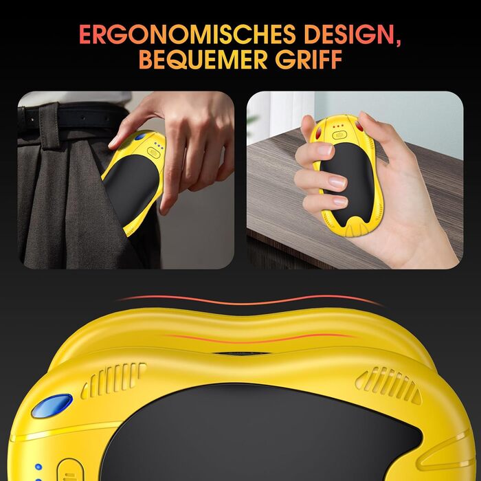 Електричні грілки для рук з акумулятором 10000mAh, 2 шт., з двостороннім нагрівом, USB, 3 режими, для кемпінгу та активного відпочинку