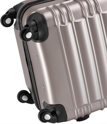 Набір валіз з ABS пластику S-M-L-XL з кодовим замком та телескопічною ручкою, ролер для подорожей, ручна поклажа (шампань)