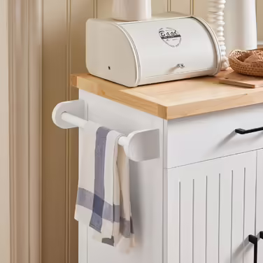 SoBuy Kitchen Cart with Wheels, Kitchen Island with Worktop, Rolling Cart, Rolling Trolley for Kitchen, Living Room, Dining Room