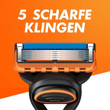 Бритва Gillette Fusion5 для чоловіків, металевий корпус, чорна (1 бритва + 4 змінні касети)